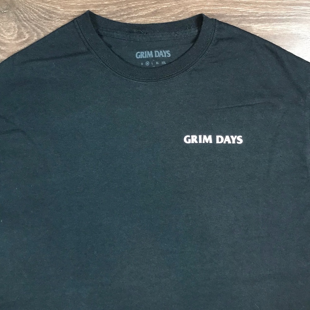 Grim Days Heaven Sent But Hell Bent Men’s Devils & Angels Black T-Shirt Size M - Picture 6 of 7